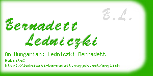 bernadett ledniczki business card